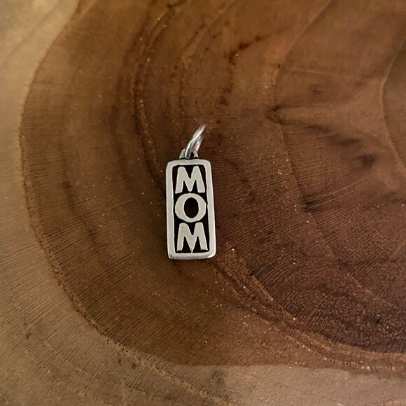 RETIRED James Avery Vertical MOM Charm, Sterling Silver
